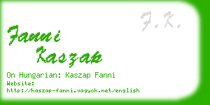 fanni kaszap business card